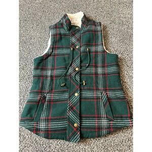 NWT new Maurice's women's small‎ vest Sherpa lined plaid. C15